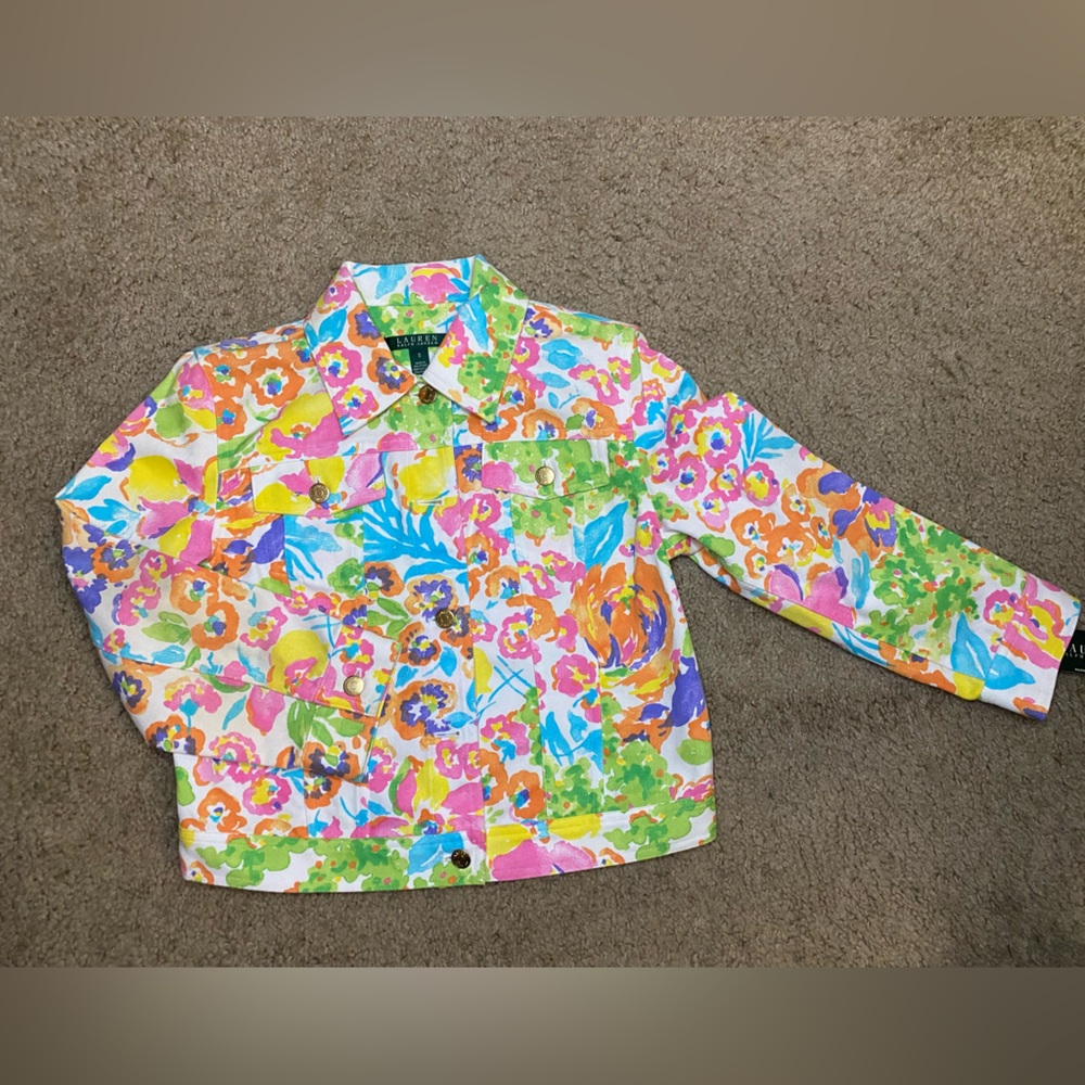 NWT RALPH LAUREN PRINTED SUMMER DENIM JACKET